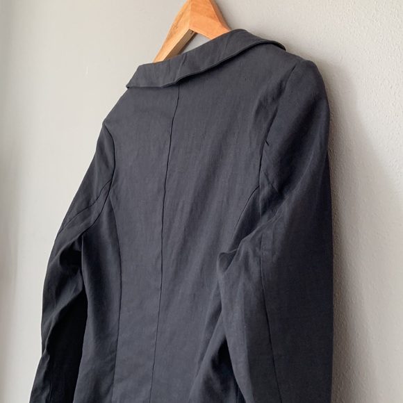 Annette Görtz • Linen Blend Long Sleeve Tab Jacket in Gray Blue Mare Size 34 / 4 - Picture 13 of 14